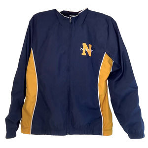 Champion U.S. Navy Windbreaker Yellow Blue Mens Jacket Size M